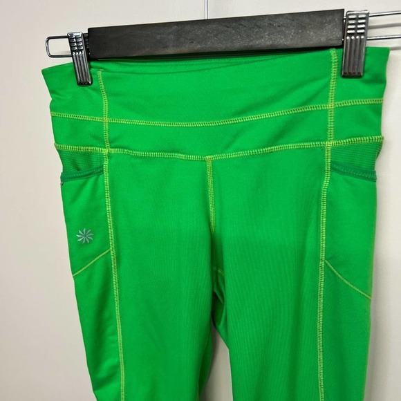 Athleta Lime Green Cropped Athletic Leggings Size XSP - Picture 5 of 6
